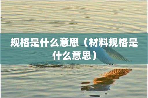 规格是什么意思（材料规格是什么意思）
