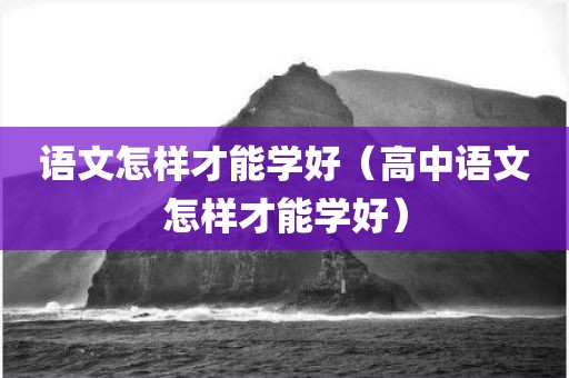 语文怎样才能学好（高中语文怎样才能学好）