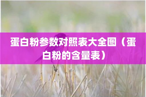 蛋白粉参数对照表大全图（蛋白粉的含量表）