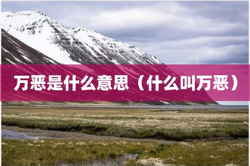 万恶是什么意思（什么叫万恶）