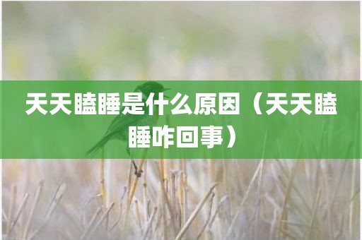 天天瞌睡是什么原因（天天瞌睡咋回事）