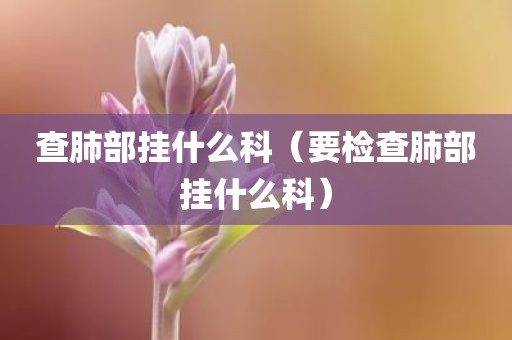 查肺部挂什么科（要检查肺部挂什么科）