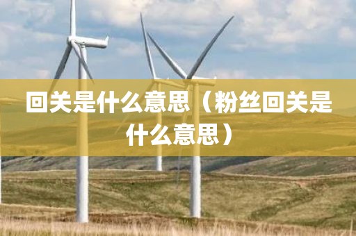回关是什么意思（粉丝回关是什么意思）