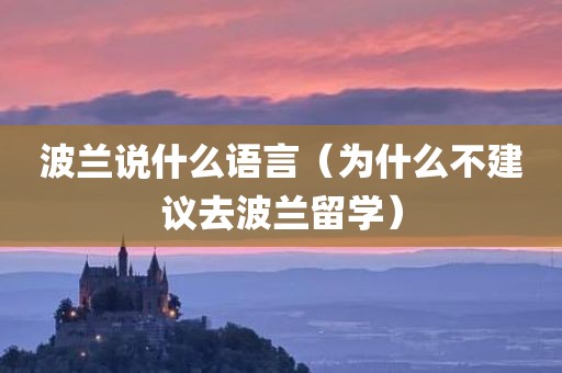 波兰说什么语言（为什么不建议去波兰留学）