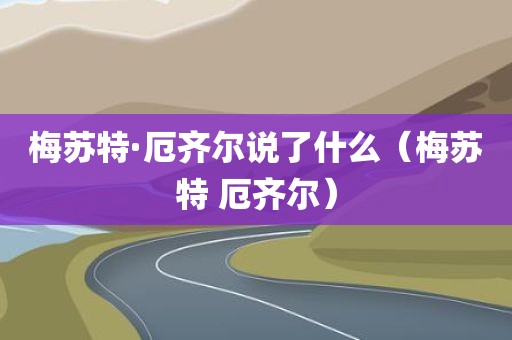 梅苏特·厄齐尔说了什么（梅苏特 厄齐尔）