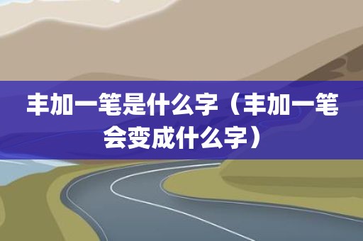 丰加一笔是什么字（丰加一笔会变成什么字）