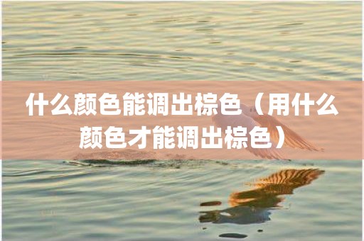 什么颜色能调出棕色（用什么颜色才能调出棕色）