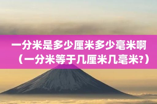 一分米是多少厘米多少毫米啊（一分米等于几厘米几毫米?）