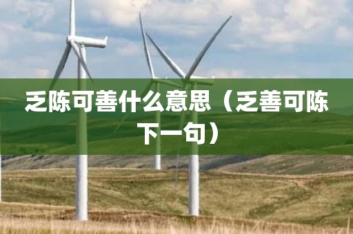 乏陈可善什么意思（乏善可陈下一句）