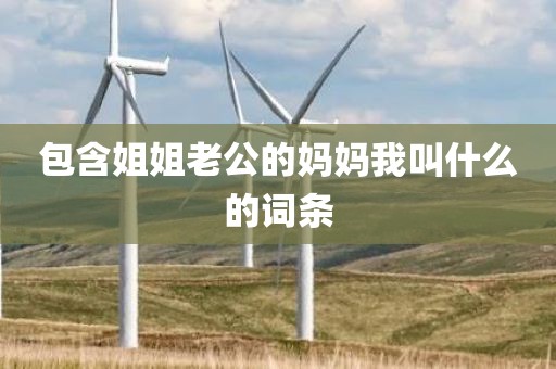 包含姐姐老公的妈妈我叫什么的词条