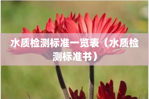 水质检测标准一览表（水质检测标准书）