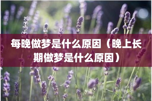 每晚做梦是什么原因（晚上长期做梦是什么原因）