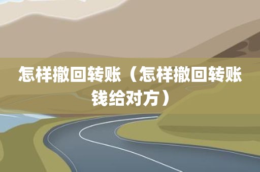 怎样撤回转账（怎样撤回转账钱给对方）
