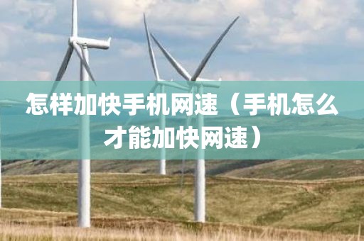 怎样加快手机网速（手机怎么才能加快网速）