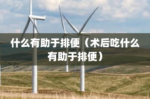 什么有助于排便（术后吃什么有助于排便）