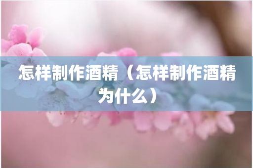 怎样制作酒精（怎样制作酒精为什么）