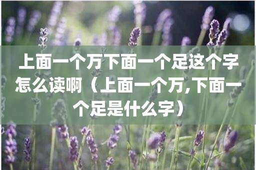 上面一个万下面一个足这个字怎么读啊（上面一个万,下面一个足是什么字）