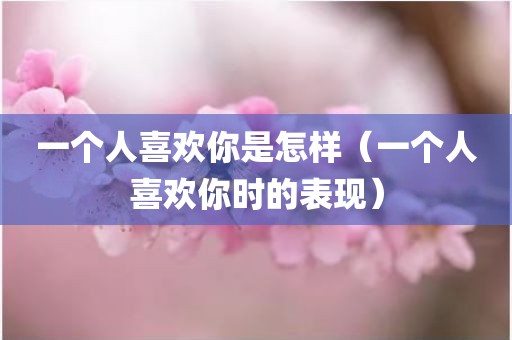 一个人喜欢你是怎样（一个人喜欢你时的表现）