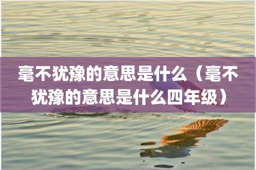 毫不犹豫的意思是什么（毫不犹豫的意思是什么四年级）