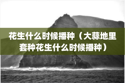 花生什么时候播种（大蒜地里套种花生什么时候播种）