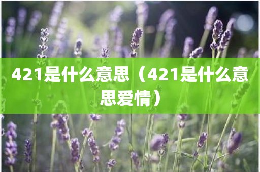 421是什么意思(421是什么意思爱情) 421是什么意思(421是什么意思爱情)