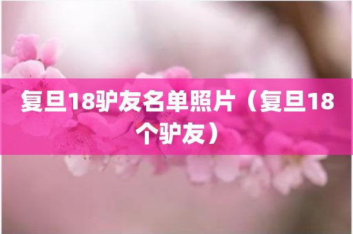 复旦18驴友名单照片（复旦18个驴友）