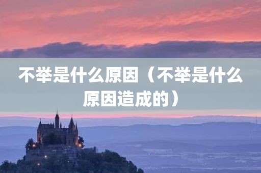 不举是什么原因（不举是什么原因造成的）