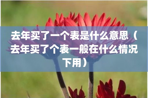 去年买了一个表是什么意思（去年买了个表一般在什么情况下用）