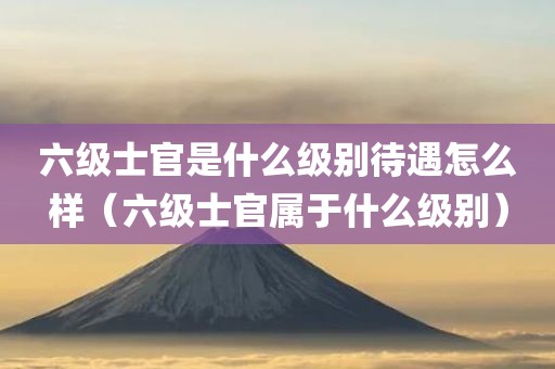 六级士官是什么级别待遇怎么样（六级士官属于什么级别）