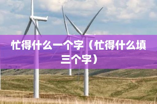 忙得什么一个字（忙得什么填三个字）