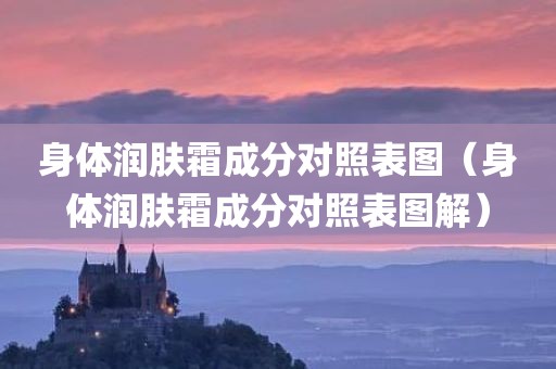 身体润肤霜成分对照表图（身体润肤霜成分对照表图解）