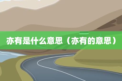 亦有是什么意思（亦有的意思）
