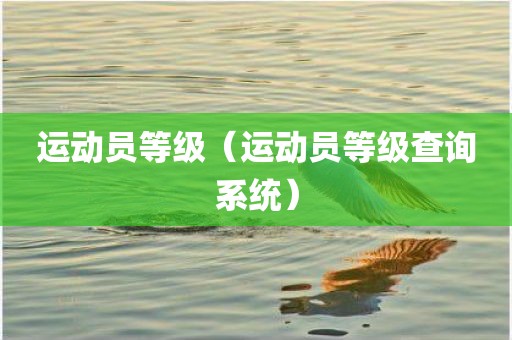运动员等级（运动员等级查询系统）