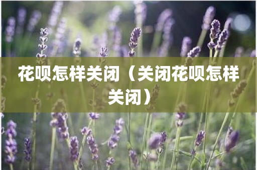 花呗怎样关闭（关闭花呗怎样关闭）