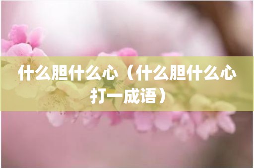 什么胆什么心（什么胆什么心打一成语）
