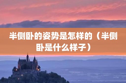 半侧卧的姿势是怎样的（半侧卧是什么样子）