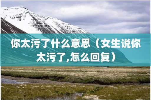 你太污了什么意思（女生说你太污了,怎么回复）