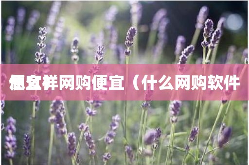 怎么样网购便宜（什么网购软件便宜）