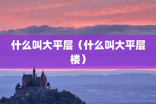 什么叫大平层（什么叫大平层楼）
