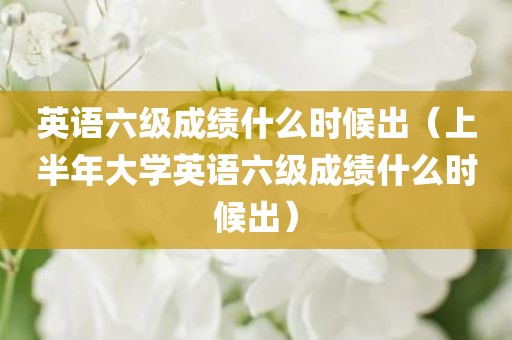 英语六级成绩什么时候出（上半年大学英语六级成绩什么时候出）