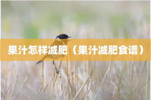 果汁怎样减肥（果汁减肥食谱）