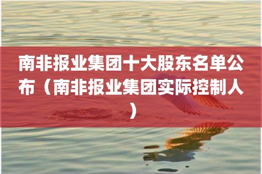 南非报业集团十大股东名单公布(南非报业集团实际控制人) 南非报业集团十大股东名单公布(南非报业集团实际控制人)
