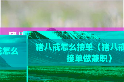 猪八戒怎么接单（猪八戒怎么接单做兼职）