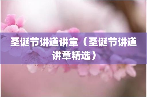 圣诞节讲道讲章（圣诞节讲道讲章精选）