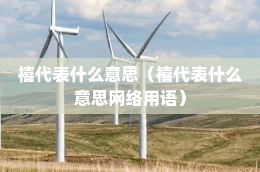 禧代表什么意思（禧代表什么意思网络用语）