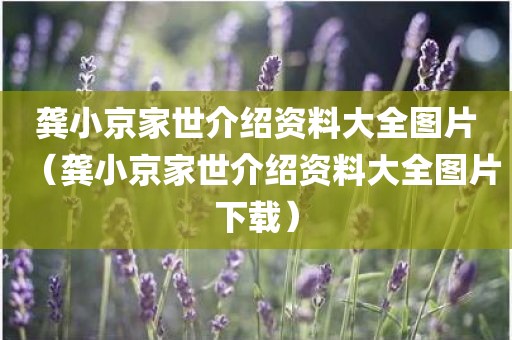 龚小京家世介绍资料大全图片(龚小京家世介绍资料大全图片下载)