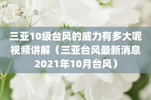 三亚10级台风的威力有多大呢视频讲解（三亚台风最新消息2021年10月台风）