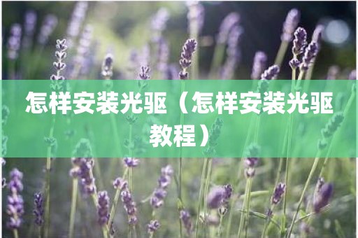 怎样安装光驱（怎样安装光驱教程）