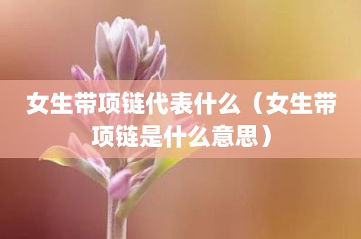 女生带项链代表什么(女生带项链是什么意思) 女生带项链代表什么(女生带项链是什么意思)