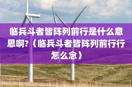 临兵斗者皆阵列前行是什么意思啊?(临兵斗者皆阵列前行行怎么念)